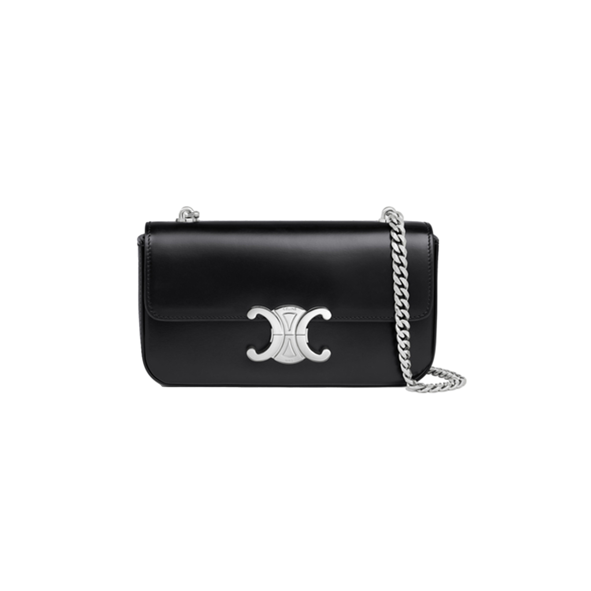 CELINE CHAIN SHOULDER BAG CLAUDE IN SHINY CALFSKIN 115203BF4.38SI (20.5*11.5*4cm) CELINE CHAIN SHOULDER BAG CLAUDE IN SHINY CALFSKIN 115203BF4.38SI (20.5*11.5*4cm)